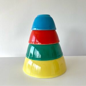 Vintage (1940s and Later) Pyrex Primary Colours Nesting Mixing Bowl Set
